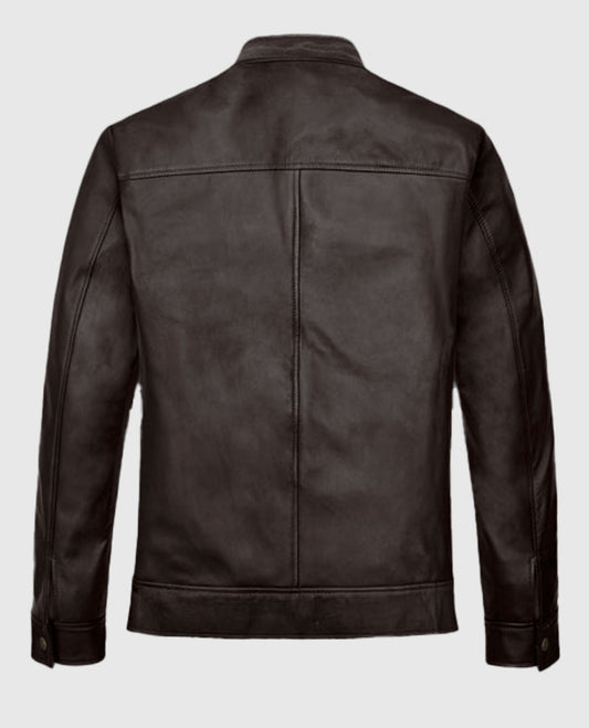 Michael Jordan Brown Leather Jacket for Men | Genuine Leather - side angle view