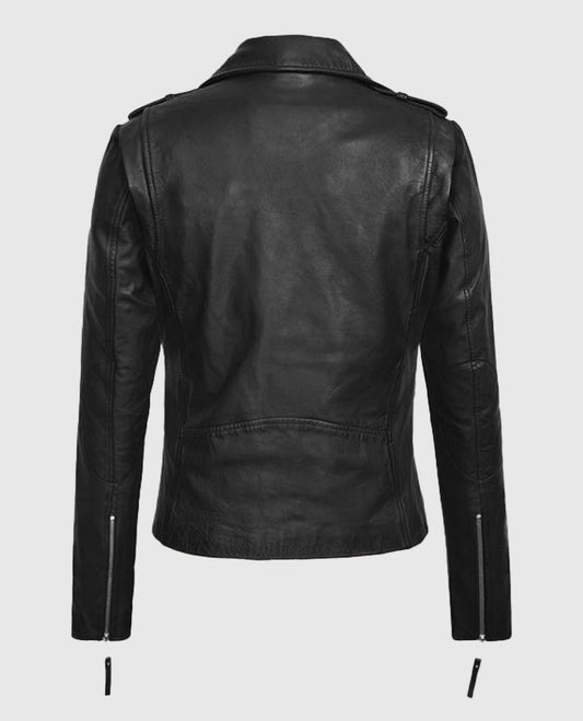 Elsa Pataky Black Leather Jacket for Women – Premium Outerwear - side angle view