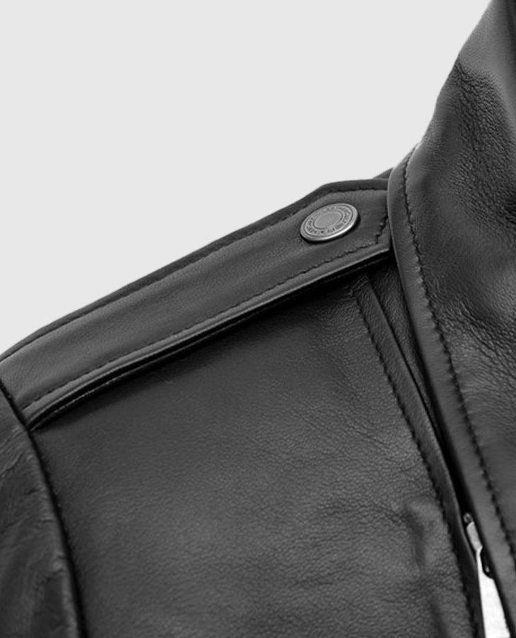 Cate Blanchett Black Leather Biker Jacket for Women - model wearing the jacket