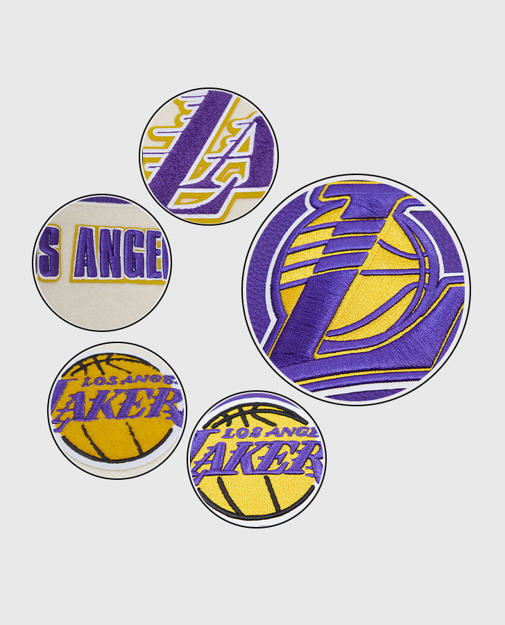 NBA Los Angeles Lakers Women's Purple-white Varsity Leather Jacket - inner lining view