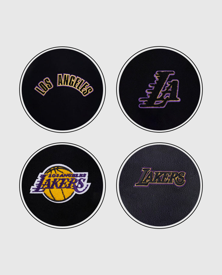 NBA Los Angeles Lakers Women's Black Varsity Leather Jacket - inner lining view