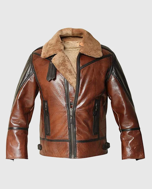Men's B3 Shearling Aviator Distressed Leather Jacket