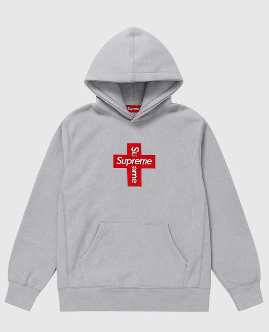 Supreme Cross Box Logo Gray Hoodie - view 1