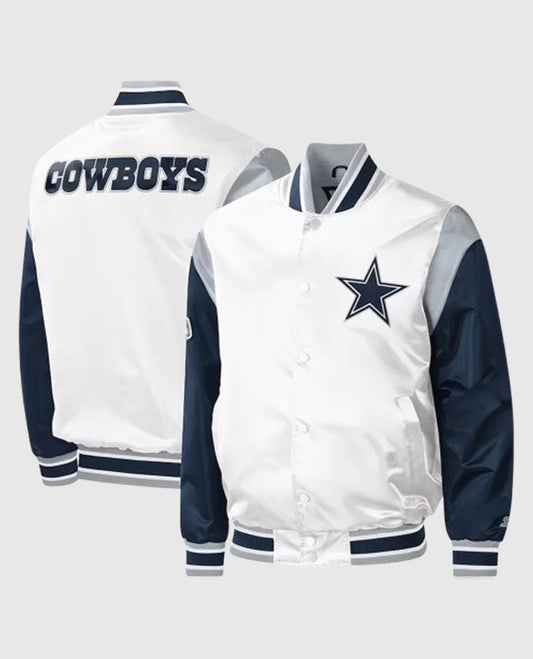 Dallas Cowboys Warm-Up Pitch Varsity Satin Jacket - side view