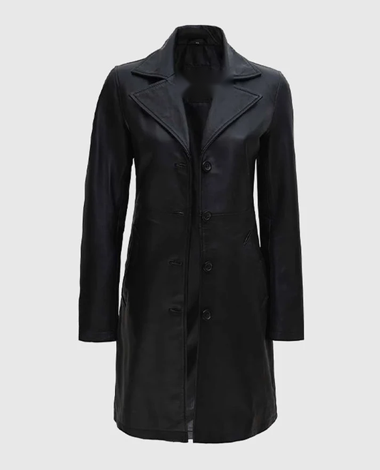 Women's Real Leather Black Coat | Genuine Leather – Premium Outerwear