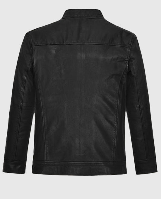 Jesse Lee Soffer Chicago PD Black Leather Jacket for Men - side angle view