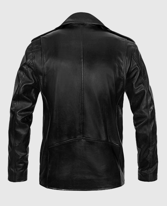 Elvis Presley Roustabout Black Biker Leather Jacket for Men - side angle view