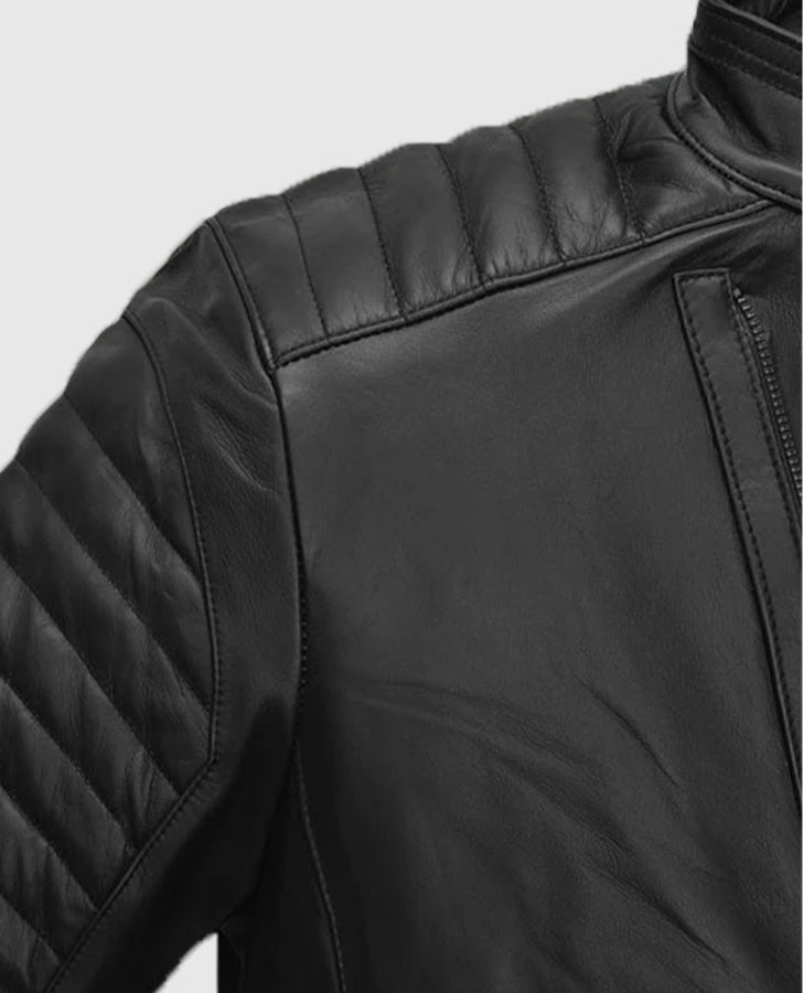 Fast & Furious Vin Diesel Black Leather Jacket for Men - model wearing the jacket