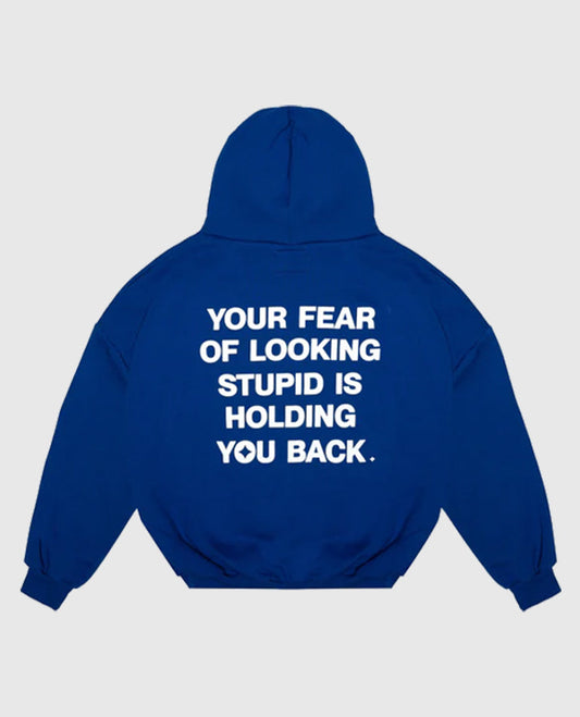Alchemai Fear of Looking Stupid Blue Hoodie - view 1