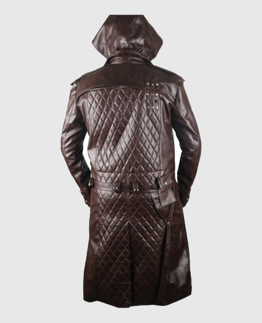 Jacob Frye Assassin's Creed Brown Trench Coat for Men - side angle view