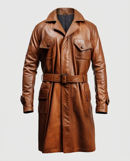 Men's Brown Leather Coat – Premium Outerwear – Custom Fit