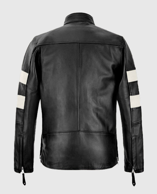 Keanu Reeves John Wick Black Biker Leather Jacket for Men - side angle view