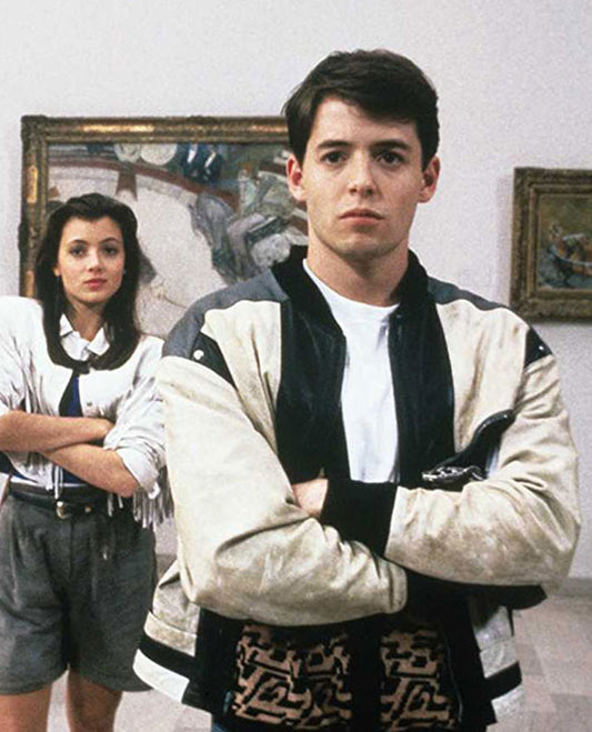 Matthew Broderick Ferris Bueller's Day Off White & Black Leather - front view
