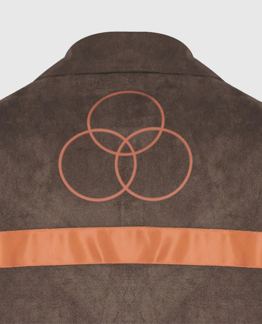Rick Grimes CRM Brown Suede Jacket for Men | Genuine Leather - side angle view