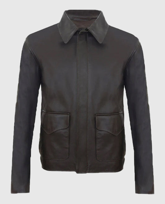 The Legacy Raiders Hero Brown Leather Jacket for Men - front view