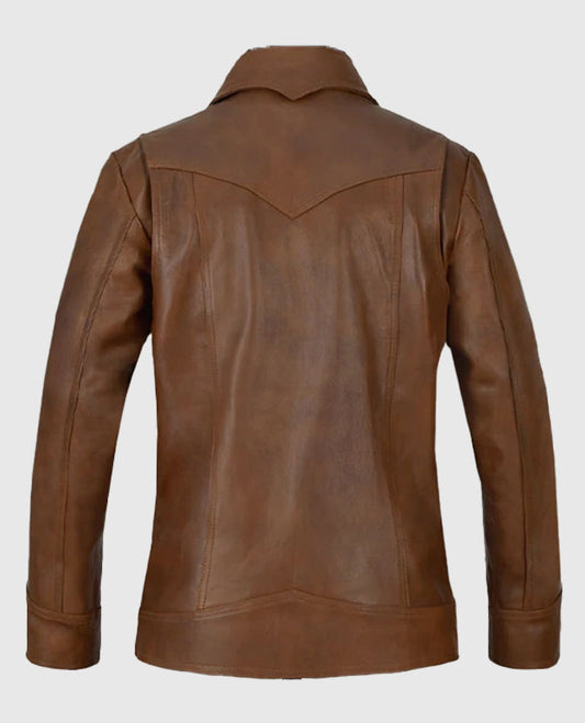 X Men Days of Future Past Brown Leather Jacket for Men - side angle view