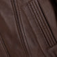 Men's Blouson Brown Leather Jacket – Premium Outerwear - side angle view