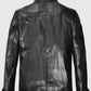 Paul Wesley Vampire Diaries Black Leather Jacket for Men - side angle view