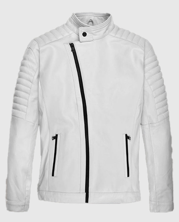 Fast and Furious 9 Vin Diesel White Leather Jacket for Men - back view