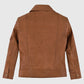 Gigi Hadid Tan Brown Leather Jacket for Women – Custom Fit - side angle view