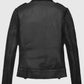 Hailey Baldwin Bieber's Leather Jackets Black Biker Jacket for Women - side angle view