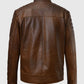 Boss Level Frank Grillo (Roy Pulver) Brown Leather Jacket for Men - side angle view