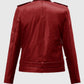 Last Christmas Emilia Clarke Red Leather Biker Jacket for Women - side angle view