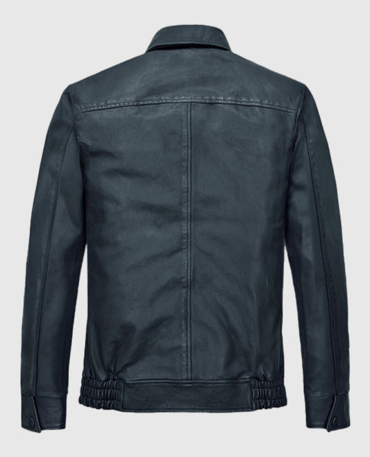 Ryan Gosling Black Leather Jacket for Men – Custom Fit - side angle view