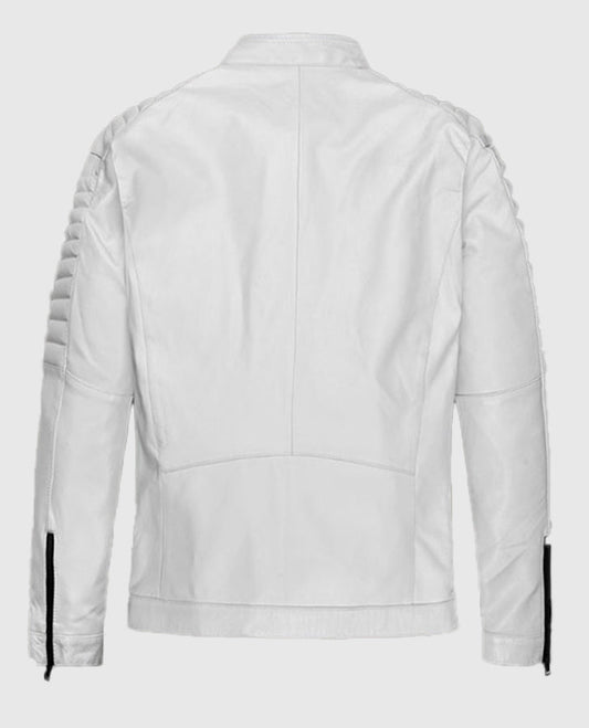 Fast and Furious 9 Vin Diesel White Leather Jacket for Men - side angle view
