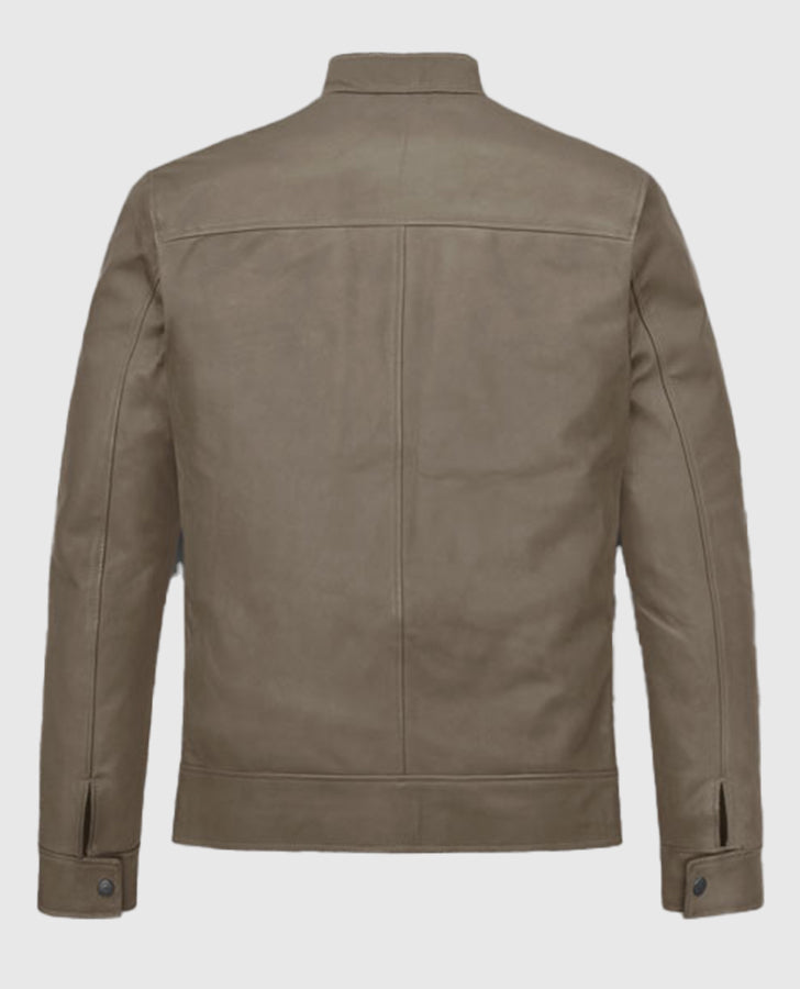 Fast and Furious 9 Vin Diesel Beige Leather Jacket for Men - side angle view
