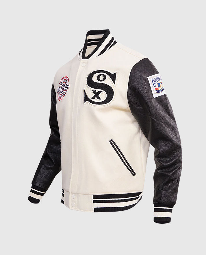 MLB Chicago White Sox Men's Rib Wool Varsity Jacket - side angle view