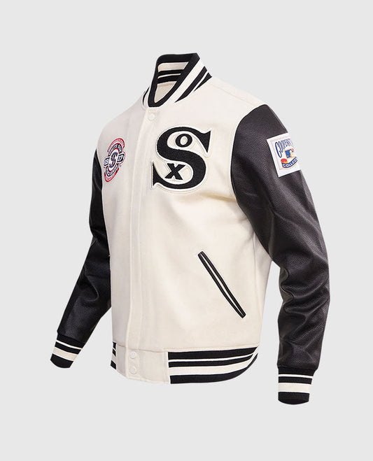 MLB Chicago White Sox Men's Rib Wool Varsity Jacket - side angle view