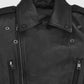 Hailey Baldwin Bieber's Leather Jackets Black Biker Jacket for Women - collar and zip close-up