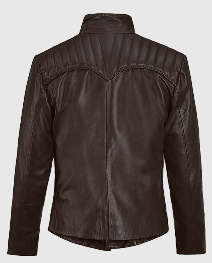Da Vinci's Demons Tom Riley Distressed Leather Jacket for Men - side angle view