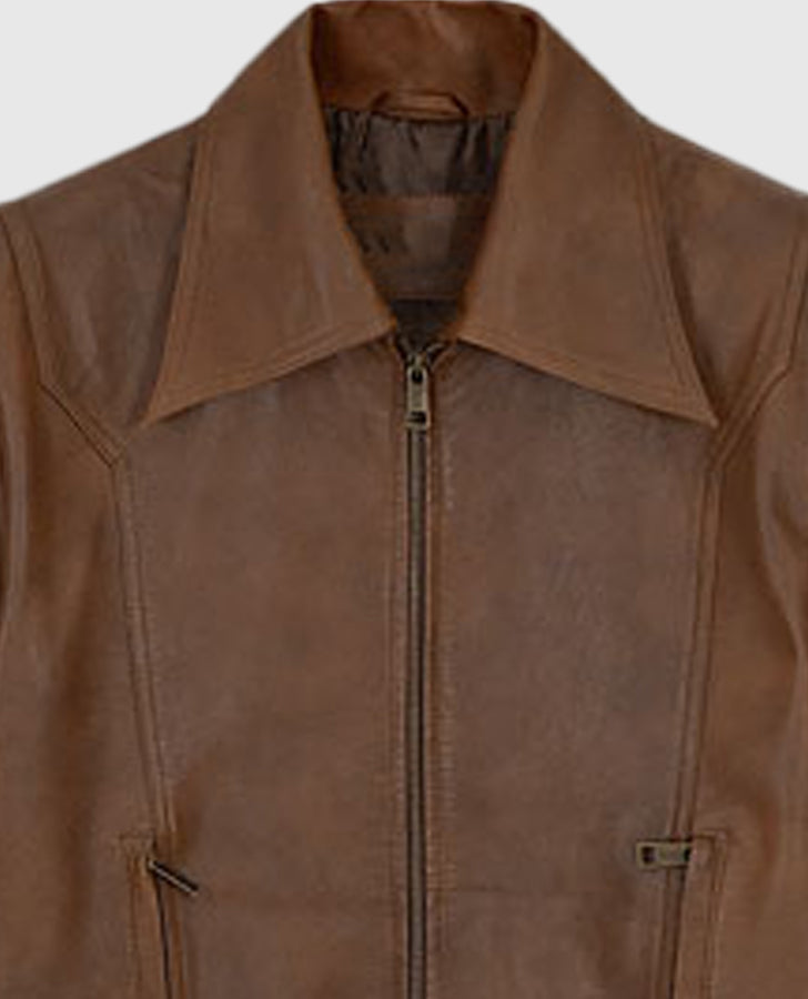 X Men Days of Future Past Brown Leather Jacket for Men - detail view