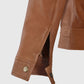 Gigi Hadid Tan Brown Leather Jacket for Women – Custom Fit - inner lining view