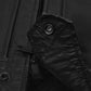 Jason Morgan General Hospital Black Leather Jacket for Men - collar and zip close-up