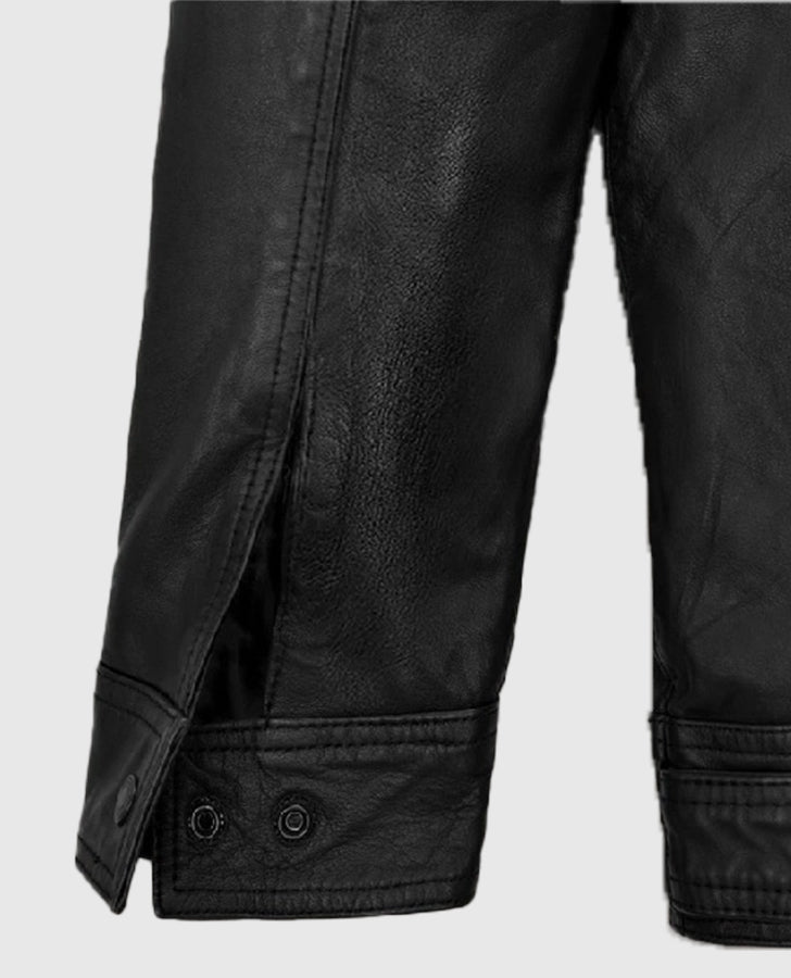 Tom Holland Uncharted Black Leather Jacket for Men - inner lining view