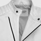 Fast and Furious 9 Vin Diesel White Leather Jacket for Men - collar and zip close-up