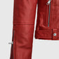 Freaky Millie Red Leather Biker Jacket for Women – Premium Outerwear - inner lining view