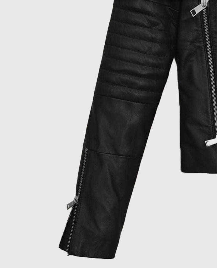 Amanda Seyfried Black Leather Jacket for Women – Premium Outerwear - inner lining view