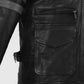 Resident Evil 6 Leon Kennedy Black Leather Jacket for Men - inner lining view