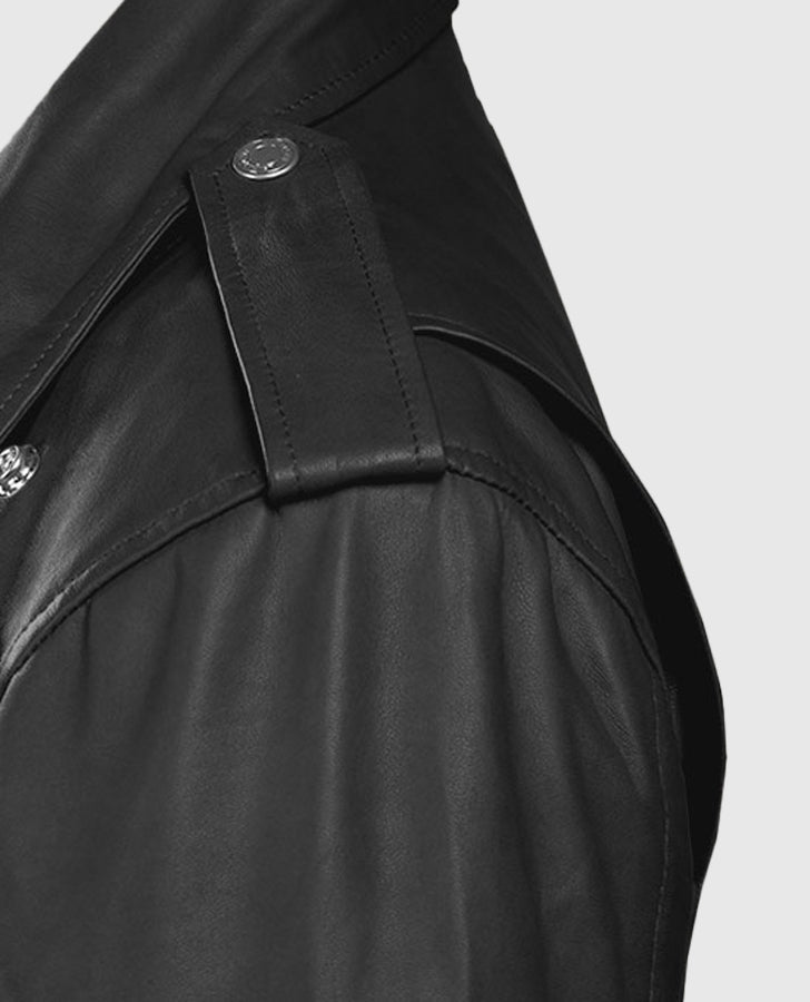 Hilary Duff Younger Black Leather Biker Jacket for Women - inner lining view