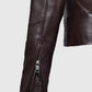 Katie Holmes Maroon Leather Biker Jacket for Women - inner lining view