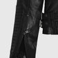 Keira Knightley Domino Black Leather Biker Jacket for Women - inner lining view