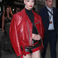 Furiosa a Mad Max Saga Premiere Anya Taylor-Joy Red Leather Jacket - front view