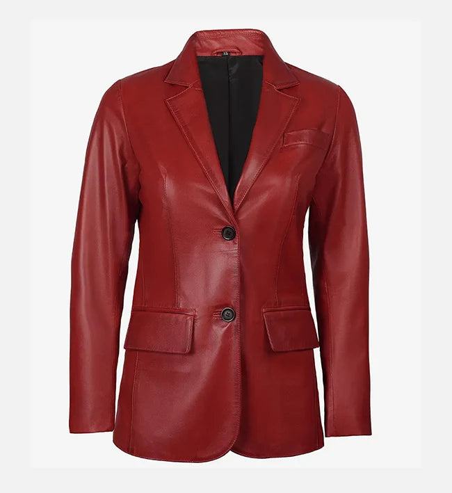 Women Leather Blazer