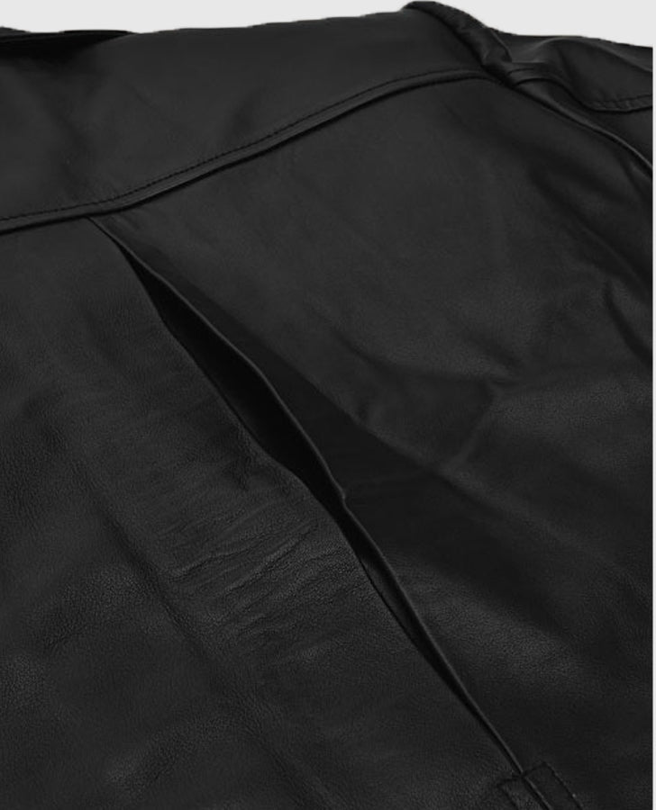 Jennifer Lawrence Black Leather Jacket for Women – Premium Outerwear - model wearing the jacket