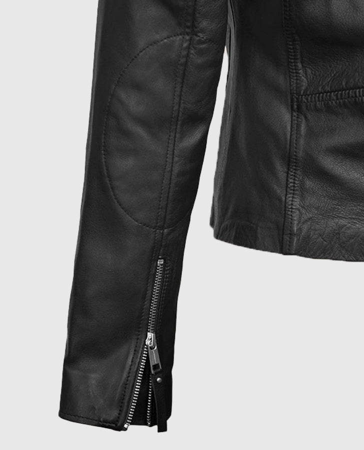 Elsa Pataky Black Leather Jacket for Women – Premium Outerwear - model wearing the jacket