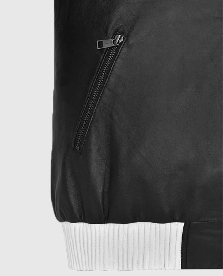 Sebastian Stan Black Leather Jacket for Men – Premium Outerwear - model wearing the jacket